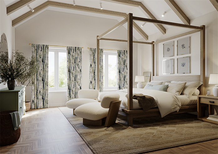 Interstellar, Teal - Made to Measure Curtains - Image 7